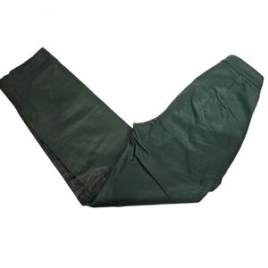 Boutique‎ Europa Emerald Green 100% Leather Straight Leg Pants Size 6 Women's